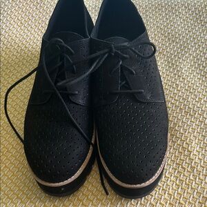 Eileen Fisher Black Perforated Flats